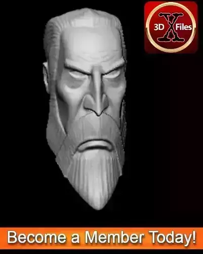 Star Wars Animated Dooku - Head Sculpt - Action Figure  3D print model