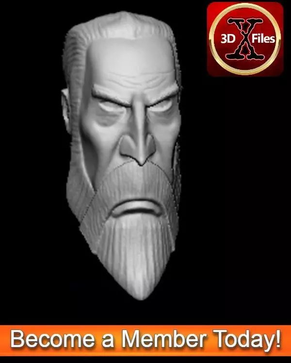 Star Wars Animated Dooku - Head Sculpt - Action Figure  3D print model_0
