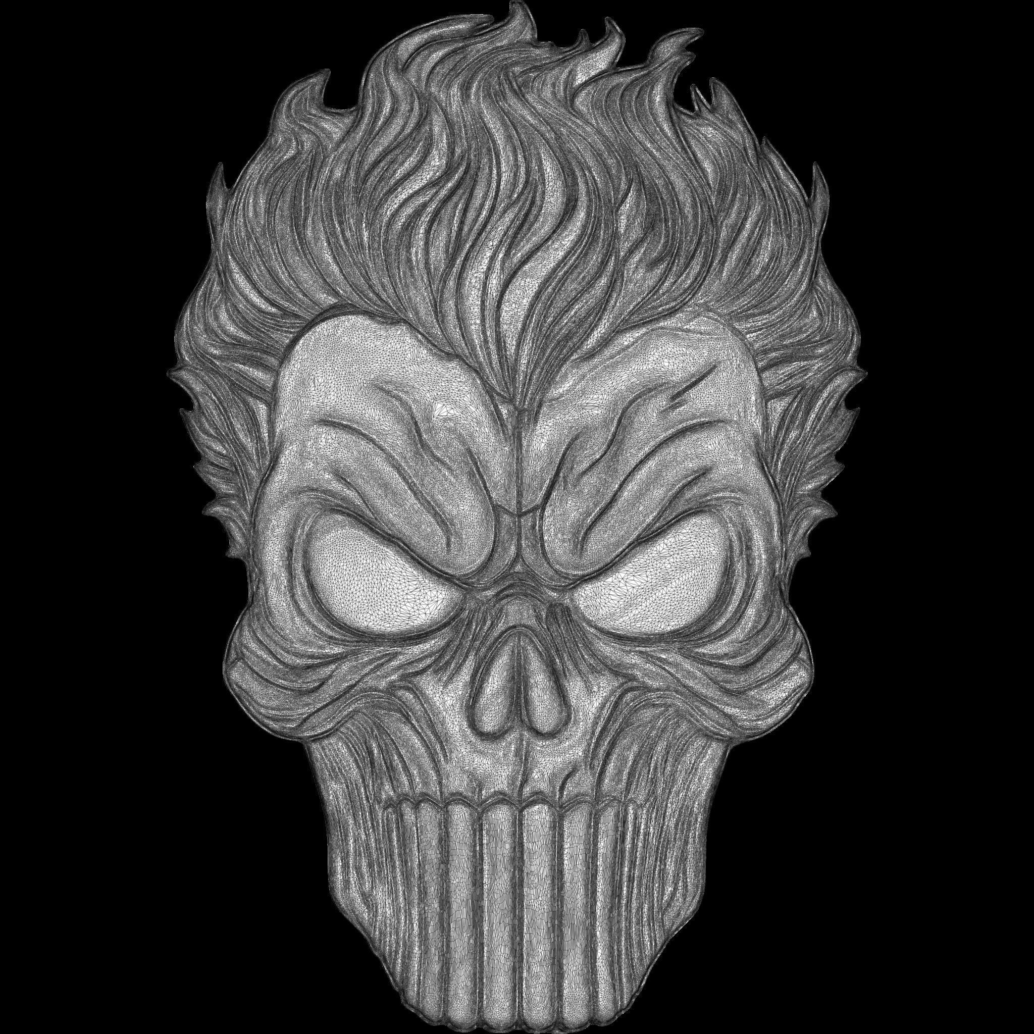 A Collection of 4 Comic Skull Head No4 STL file for 3d Print CNC 3D print model_14