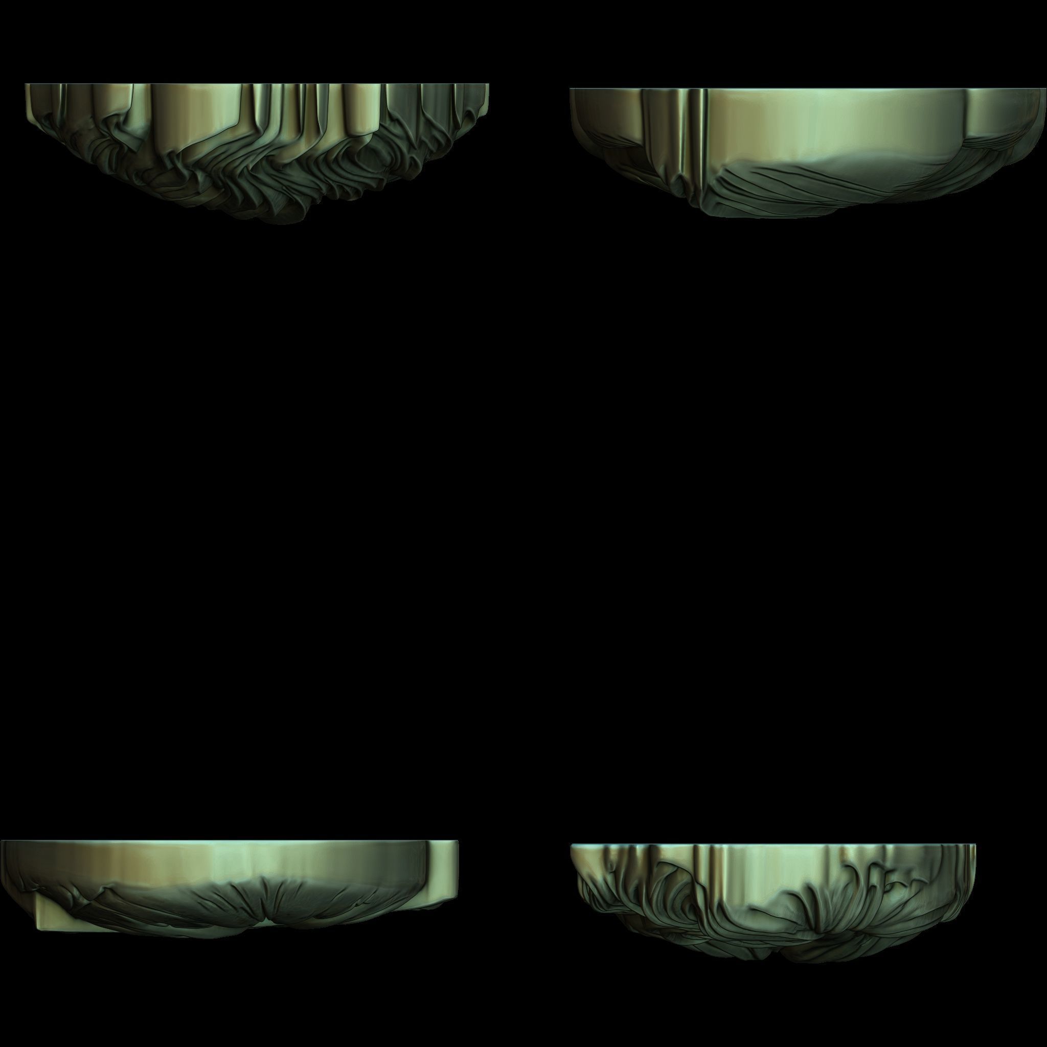 A Collection of 4 Comic Skull Head No4 STL file for 3d Print CNC 3D print model_11