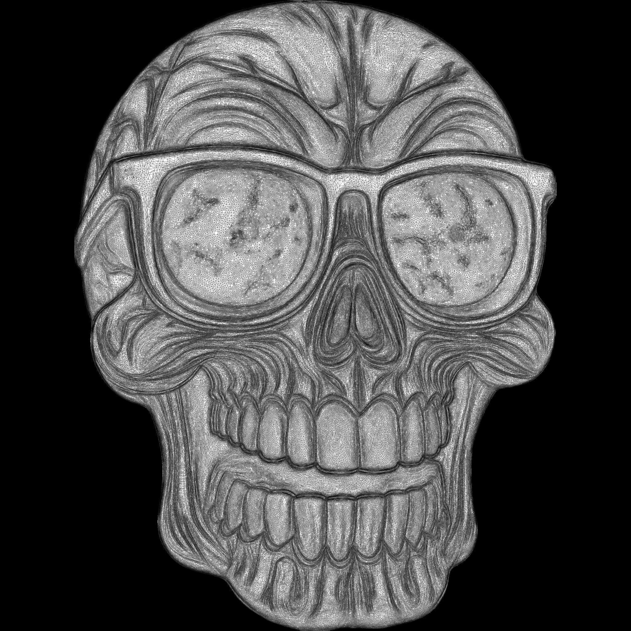 A Collection of 4 Comic Skull Head No4 STL file for 3d Print CNC 3D print model_16