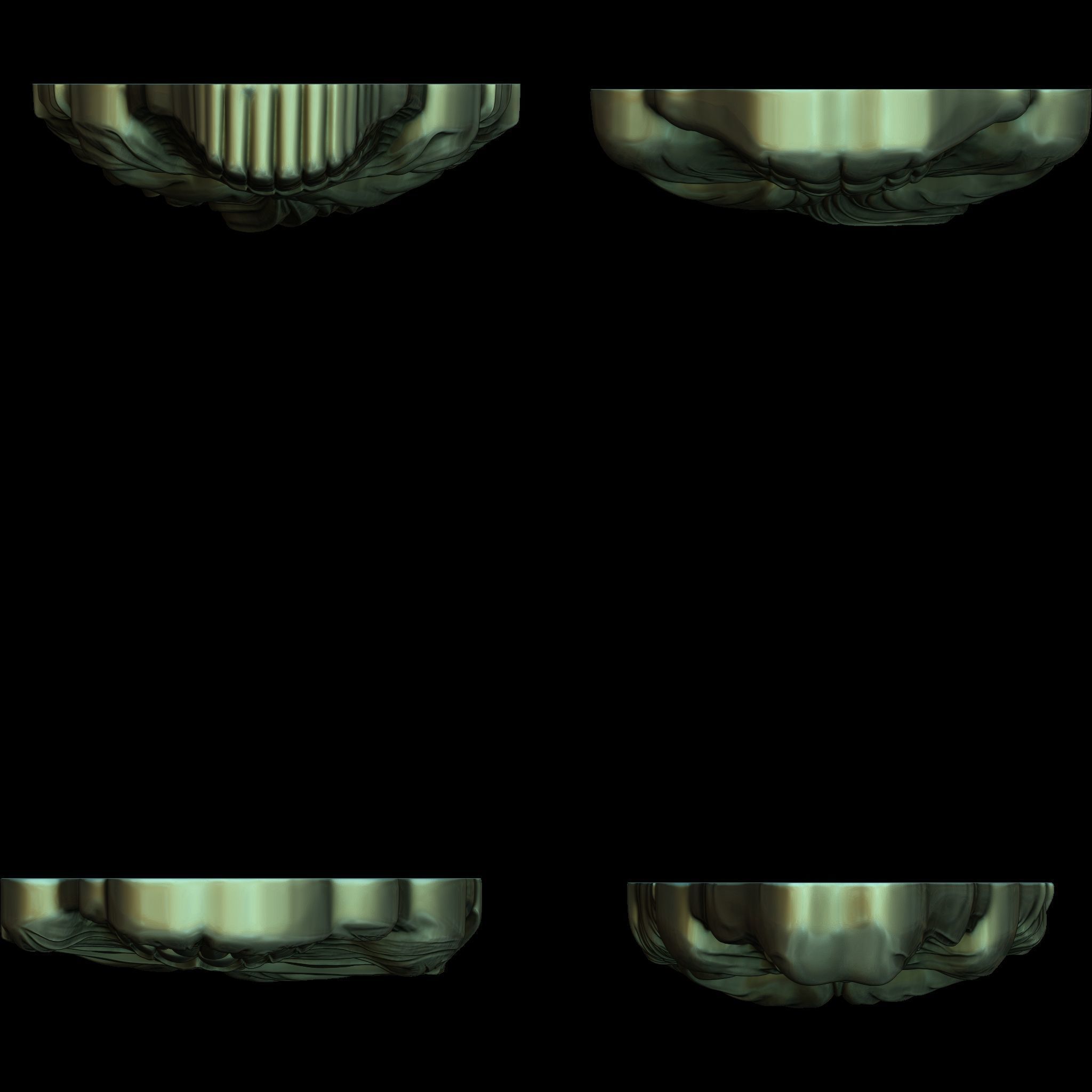 A Collection of 4 Comic Skull Head No4 STL file for 3d Print CNC 3D print model_12