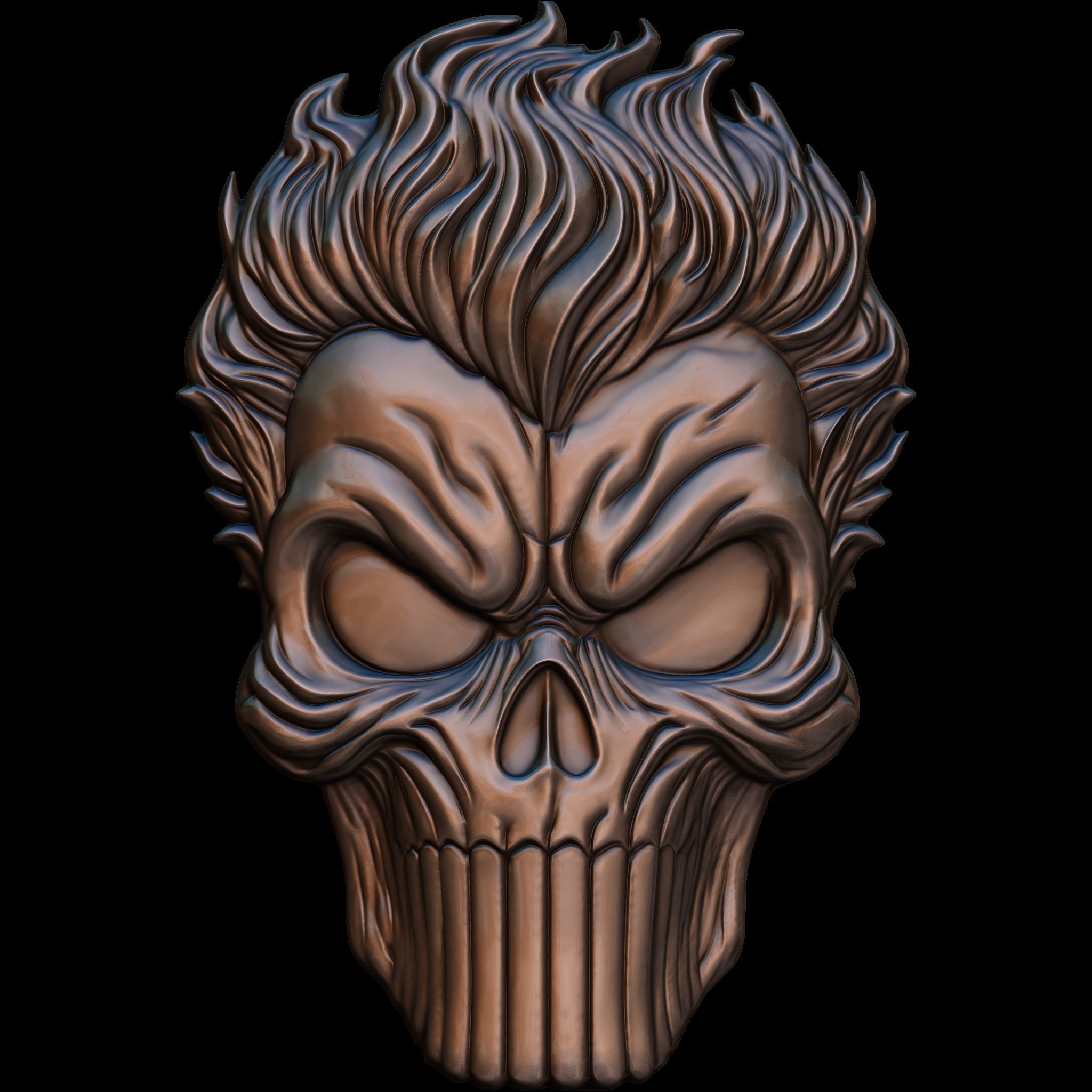 A Collection of 4 Comic Skull Head No4 STL file for 3d Print CNC 3D print model_2