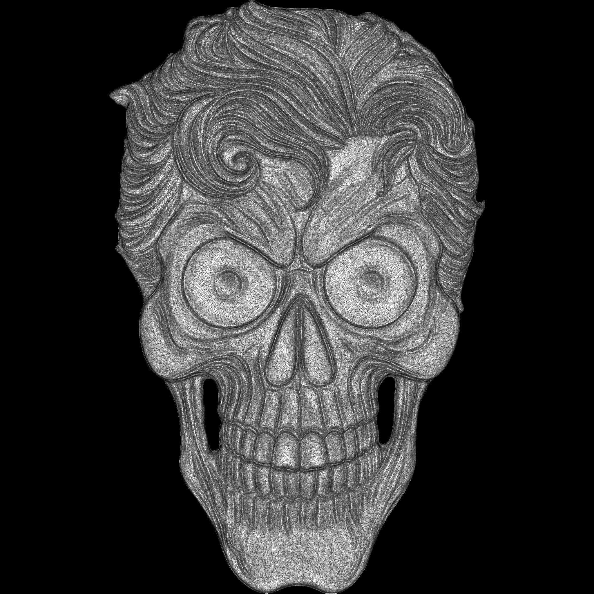 A Collection of 4 Comic Skull Head No4 STL file for 3d Print CNC 3D print model_13