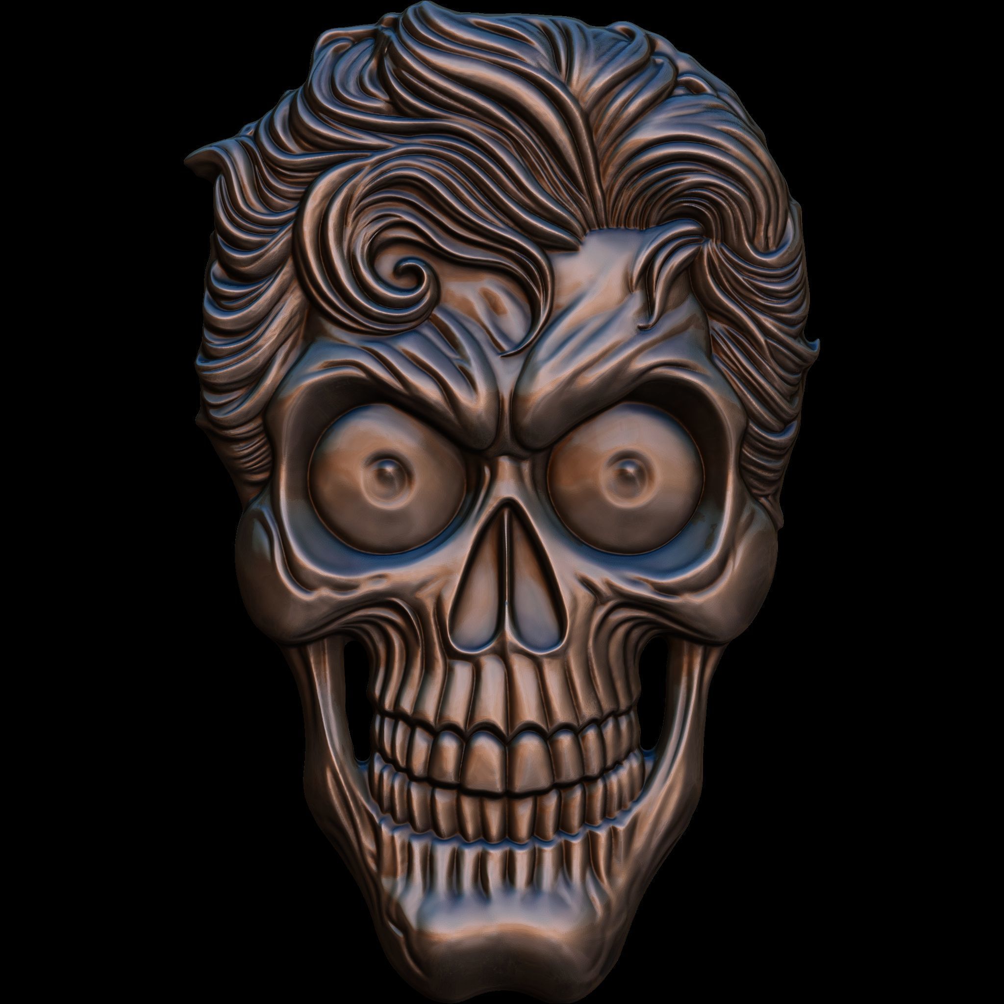 A Collection of 4 Comic Skull Head No4 STL file for 3d Print CNC 3D print model_1