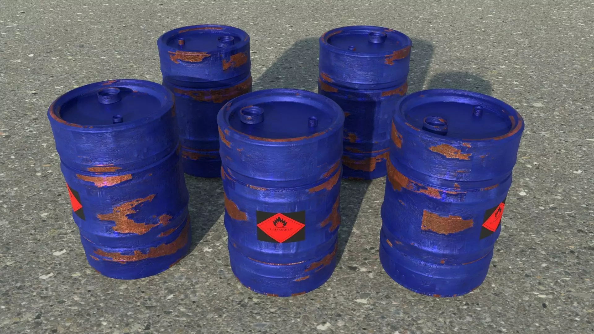 Barrel Flammable Low-poly 3D model_0