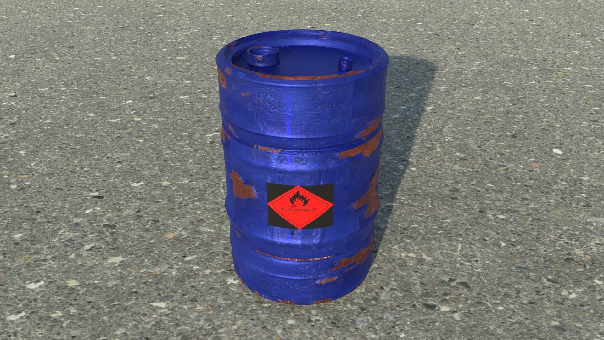 Barrel Flammable Low-poly 3D model_1