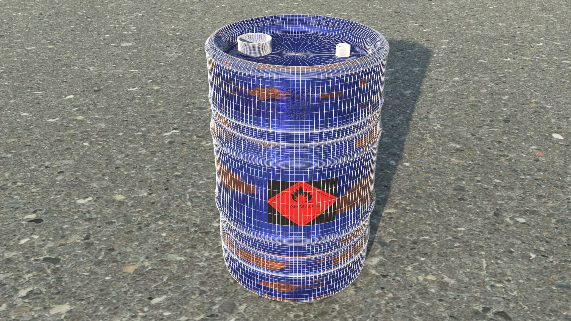 Barrel Flammable Low-poly 3D model_2
