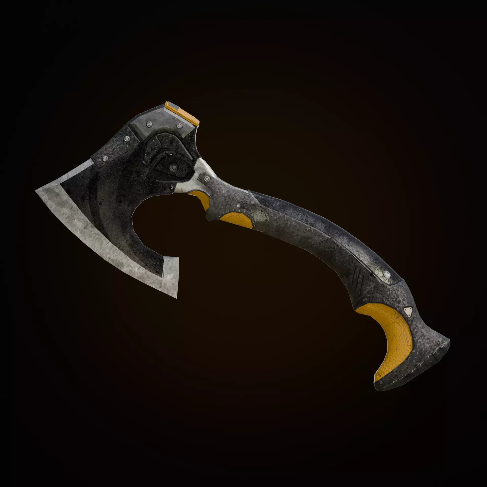 Metal Axe Low-poly 3D model_0