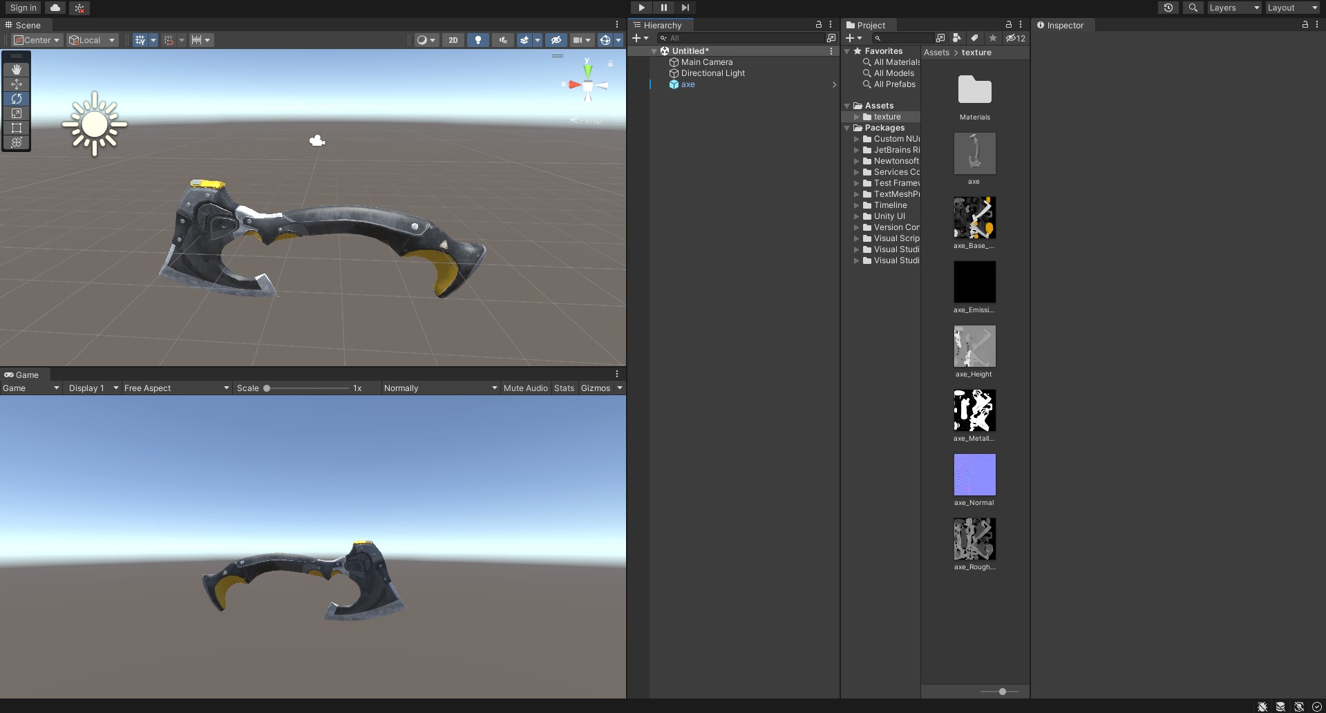 Metal Axe Low-poly 3D model_4