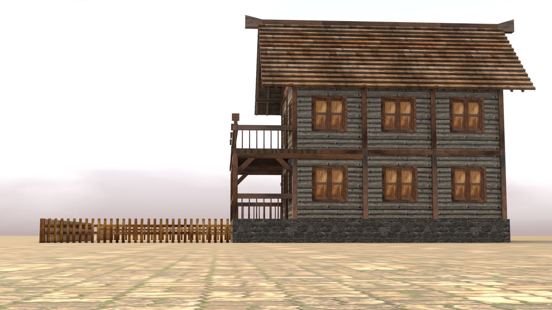 Stylized Medieval Town House Low Poly 3D Model Low-poly 3D model_12