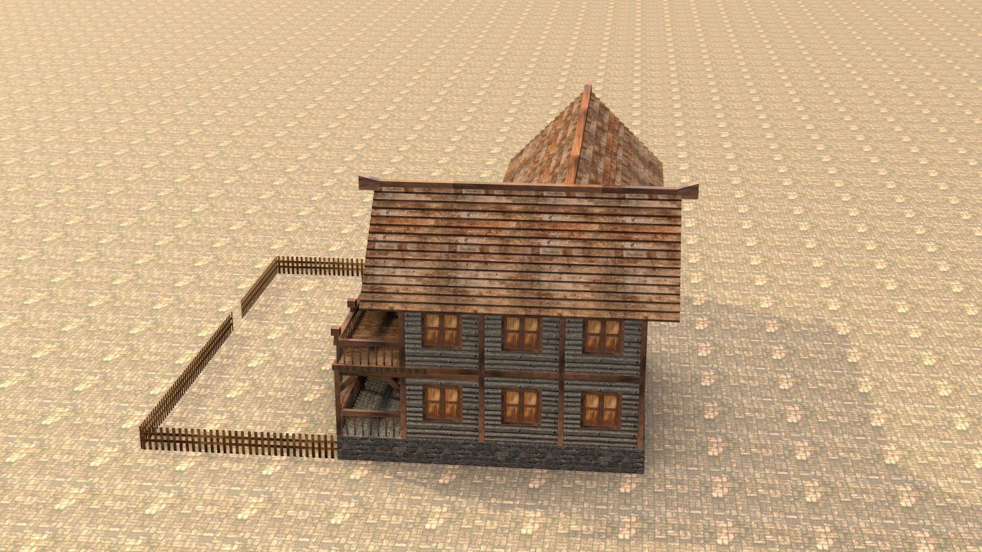 Stylized Medieval Town House Low Poly 3D Model Low-poly 3D model_9