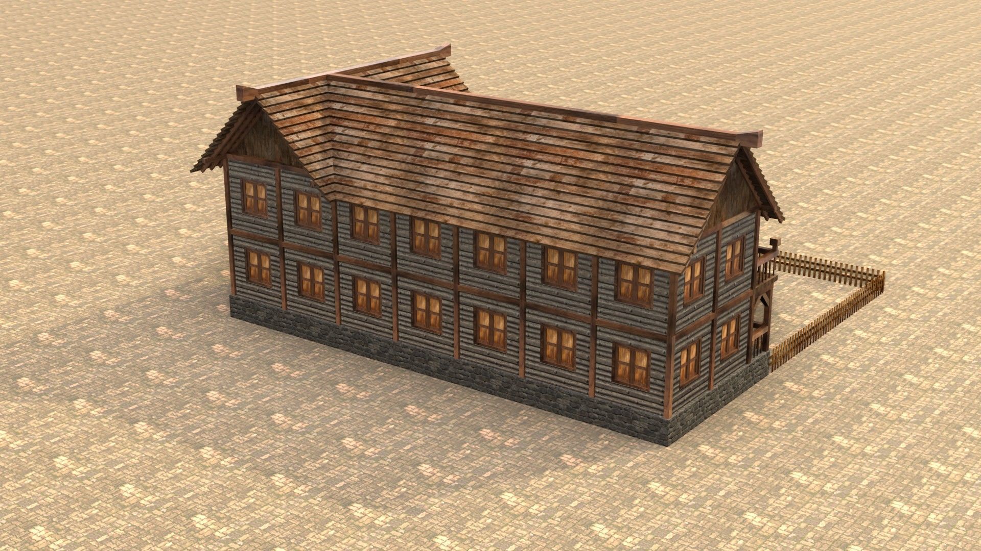 Stylized Medieval Town House Low Poly 3D Model Low-poly 3D model_7