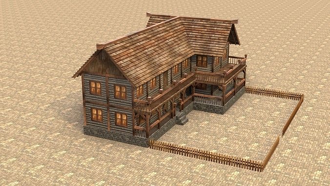 Stylized Medieval Town House Low Poly 3D Model Low-poly 3D model 6