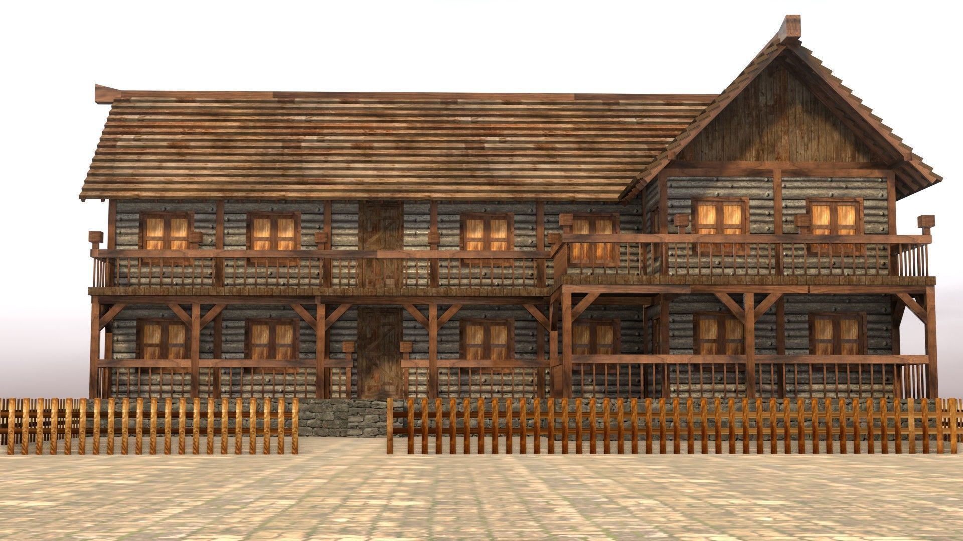 Stylized Medieval Town House Low Poly 3D Model Low-poly 3D model_10