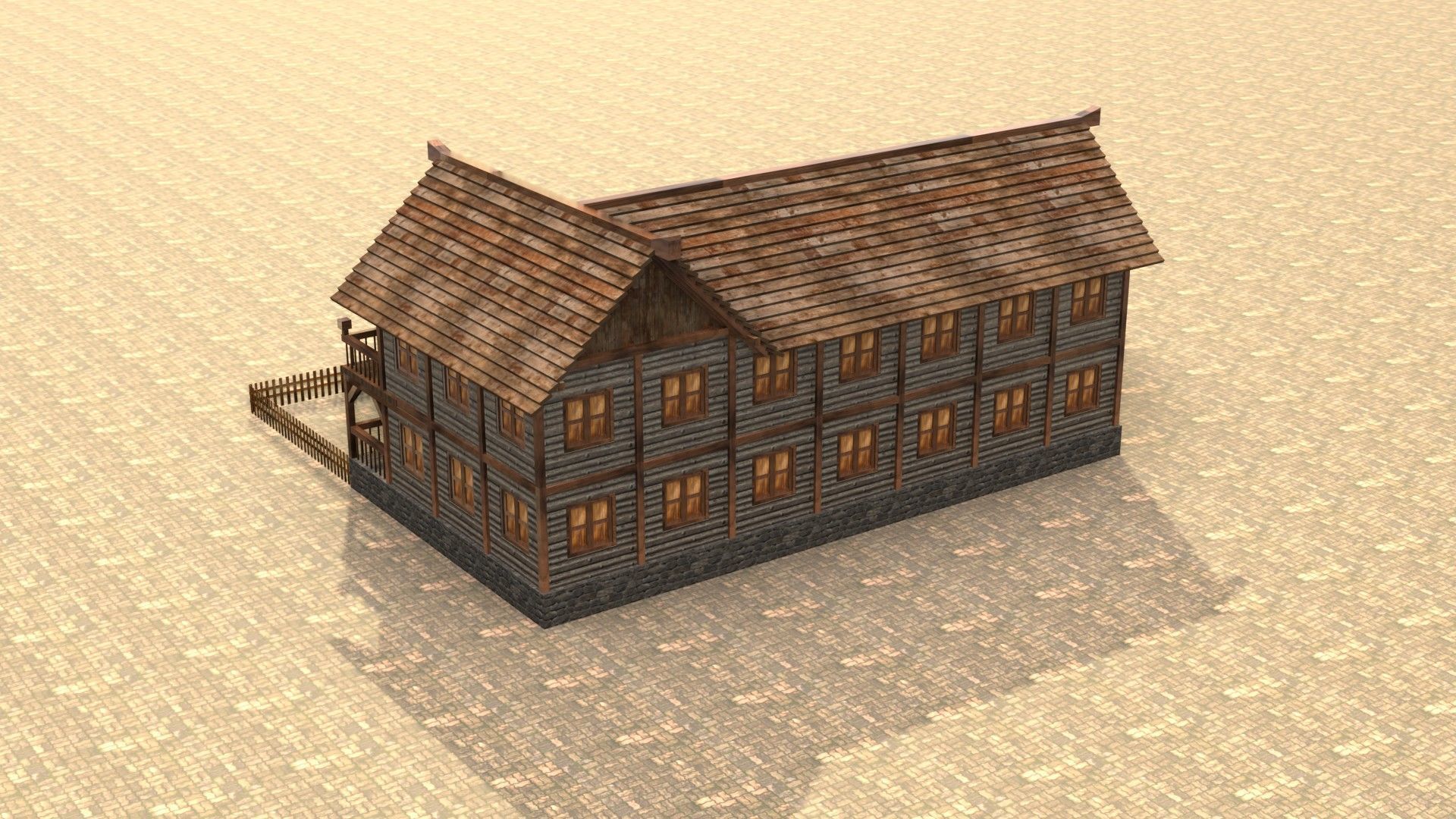 Stylized Medieval Town House Low Poly 3D Model Low-poly 3D model_8