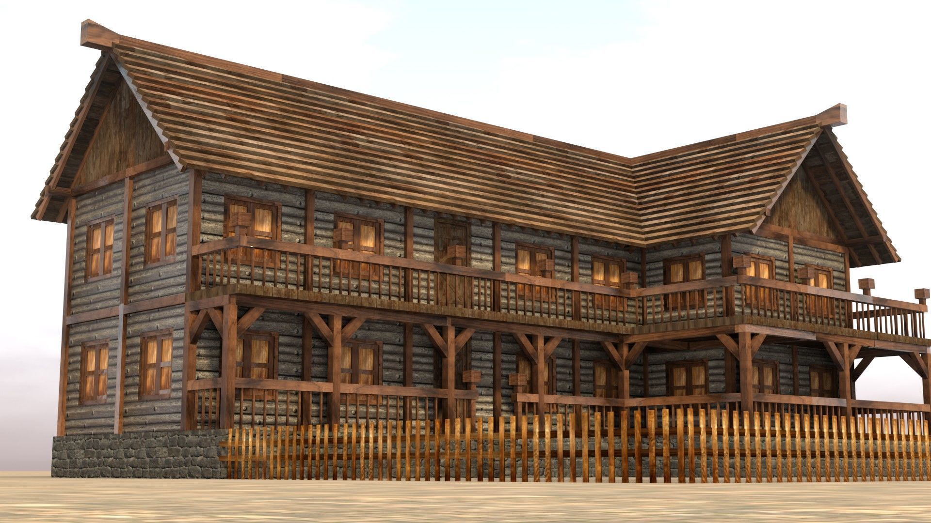 Stylized Medieval Town House Low Poly 3D Model Low-poly 3D model_11