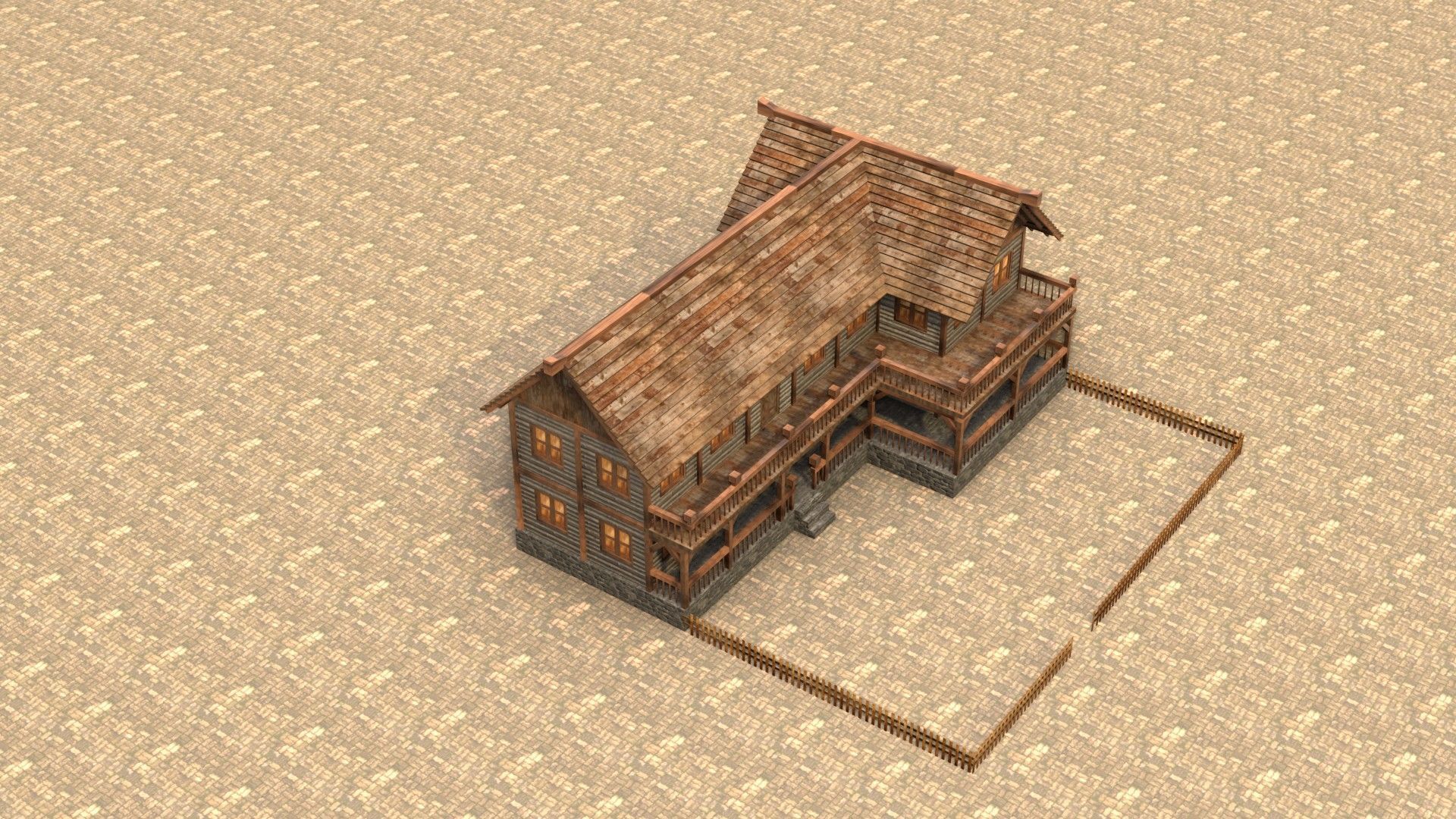 Stylized Medieval Town House Low Poly 3D Model Low-poly 3D model_18