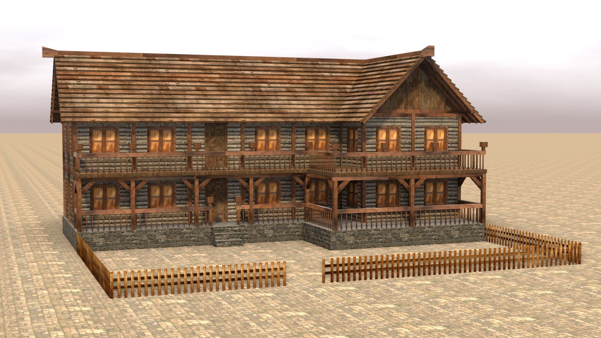 Stylized Medieval Town House Low Poly 3D Model Low-poly 3D model_16
