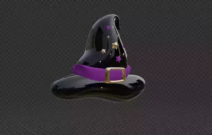 Witch Hat Stylized Cartoon 3D Model