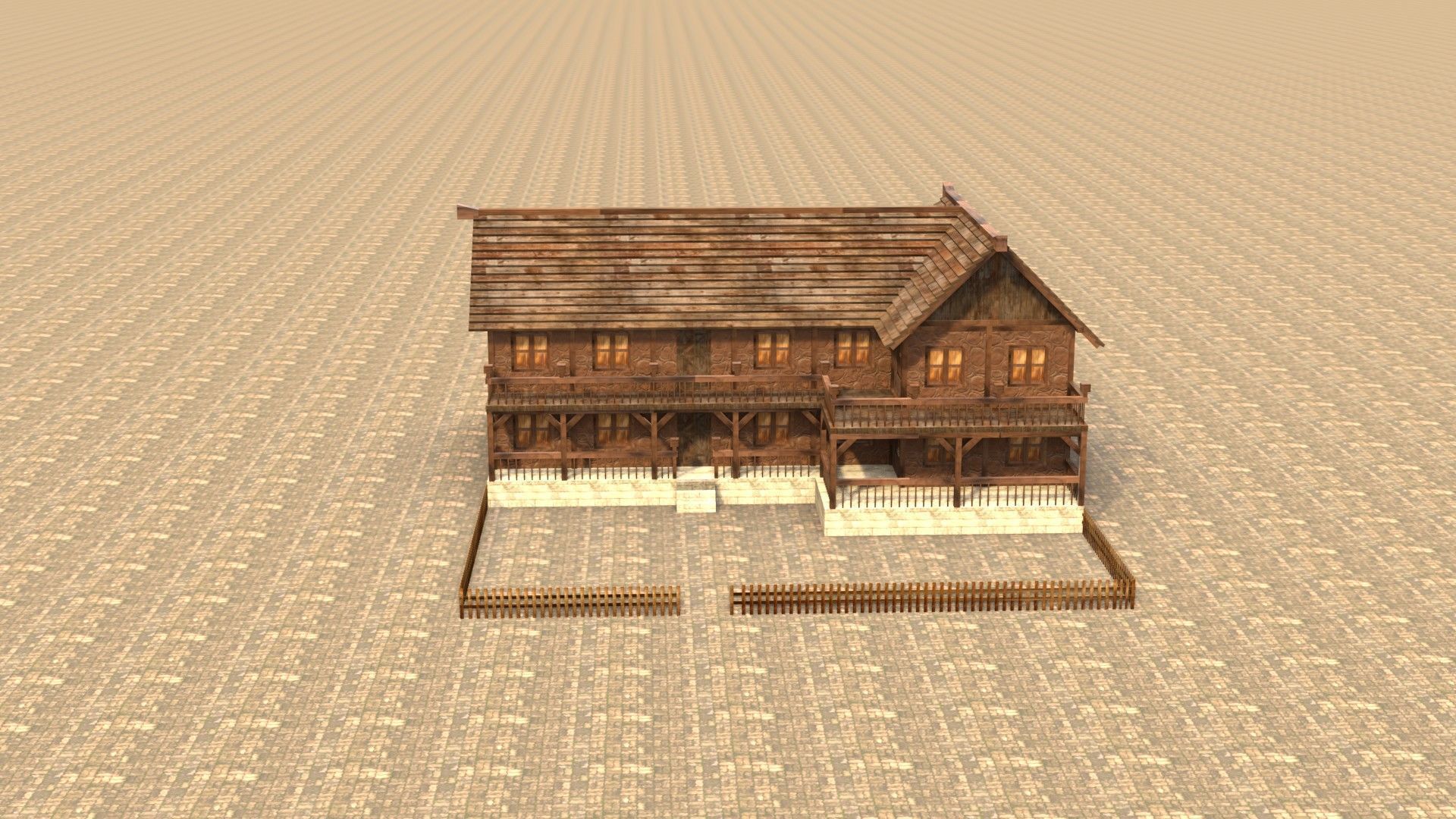 Old timber-frame house 3D model Low-poly 3D model_17