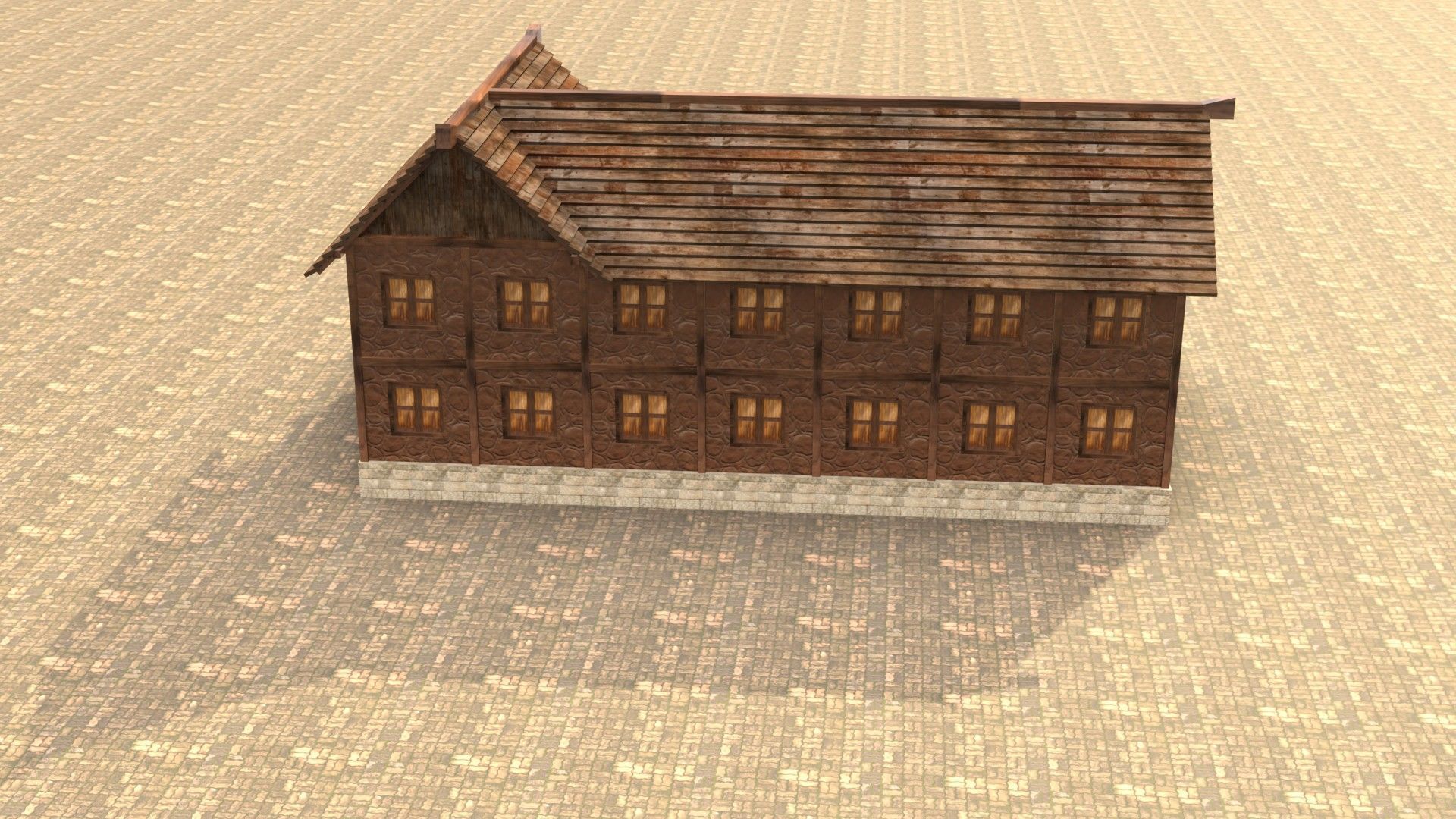 Old timber-frame house 3D model Low-poly 3D model_15