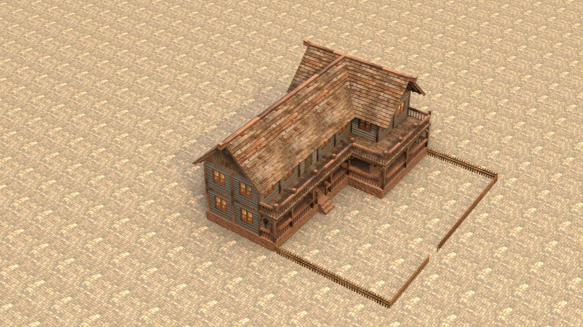Low Poly Wooden Medieval Home 3D Model Low-poly 3D model_18