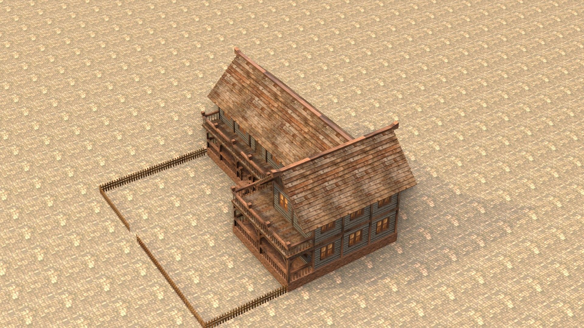 Low Poly Wooden Medieval Home 3D Model Low-poly 3D model_19