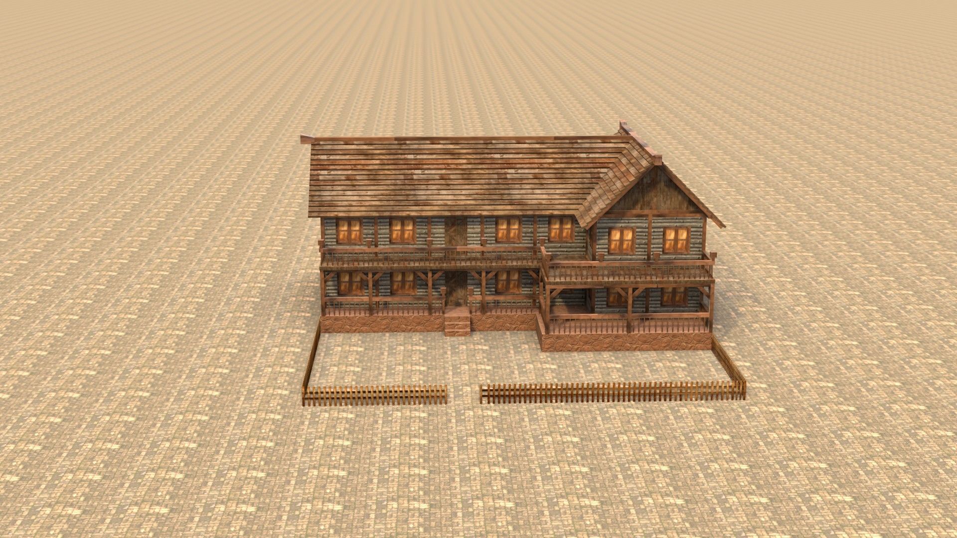 Low Poly Wooden Medieval Home 3D Model Low-poly 3D model_17