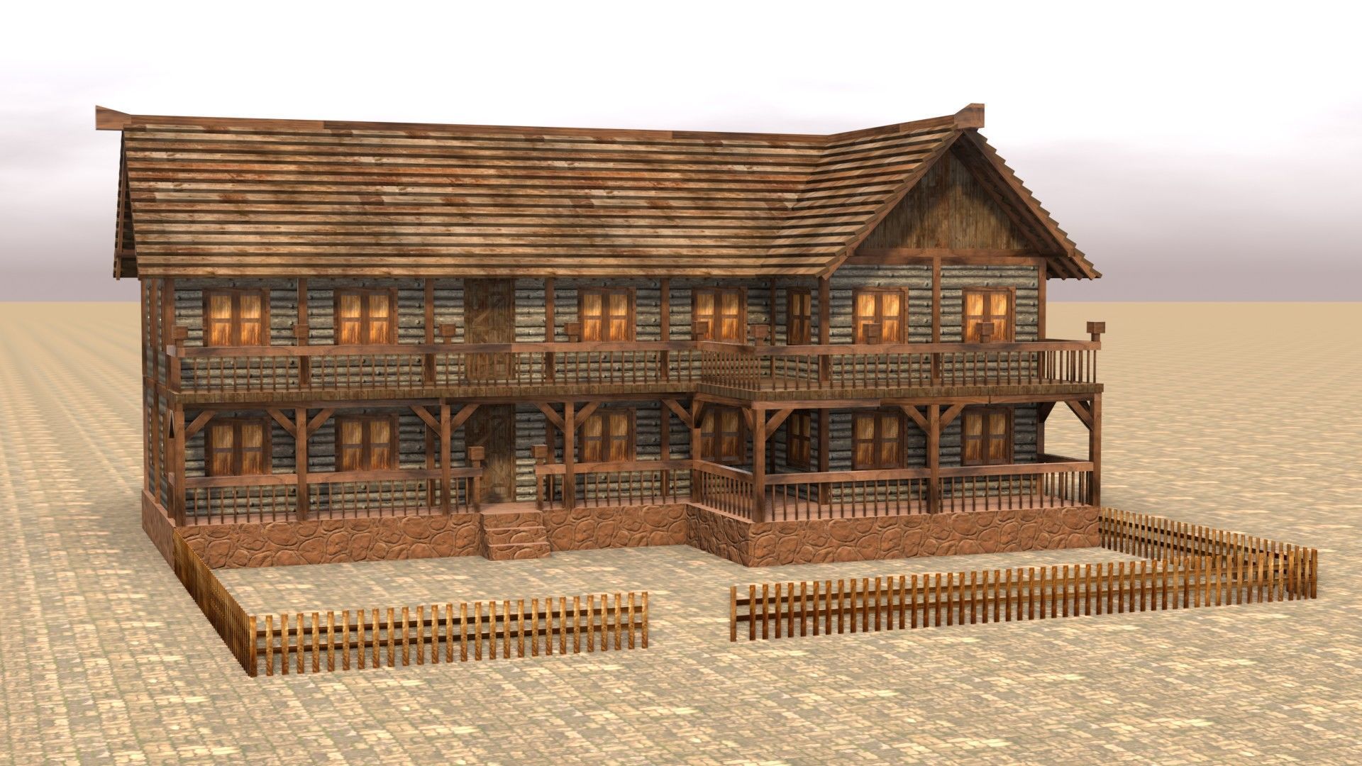 Low Poly Wooden Medieval Home 3D Model Low-poly 3D model_16