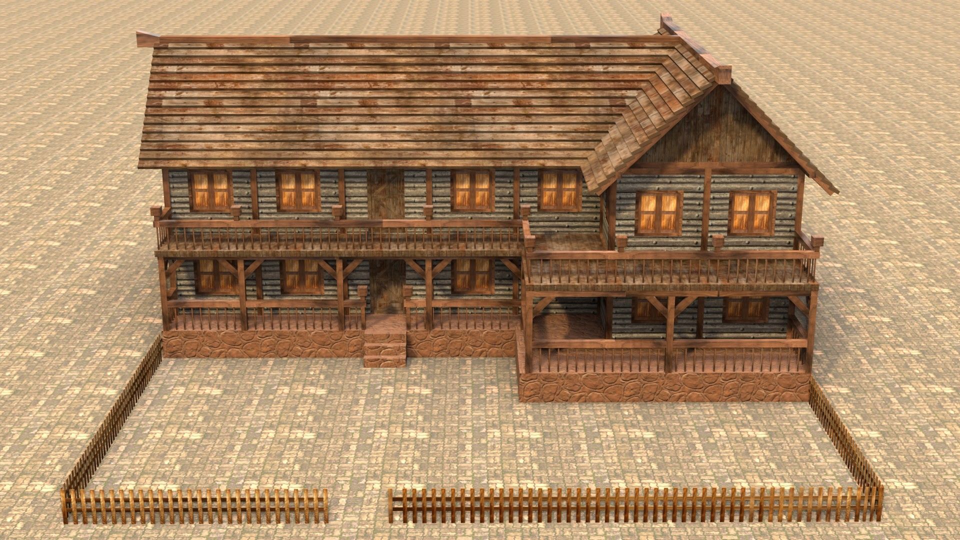 Low Poly Wooden Medieval Home 3D Model Low-poly 3D model_1