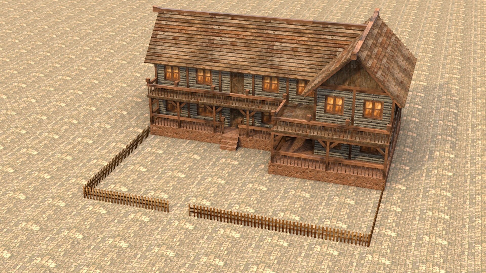 Low Poly Wooden Medieval Home 3D Model Low-poly 3D model_3