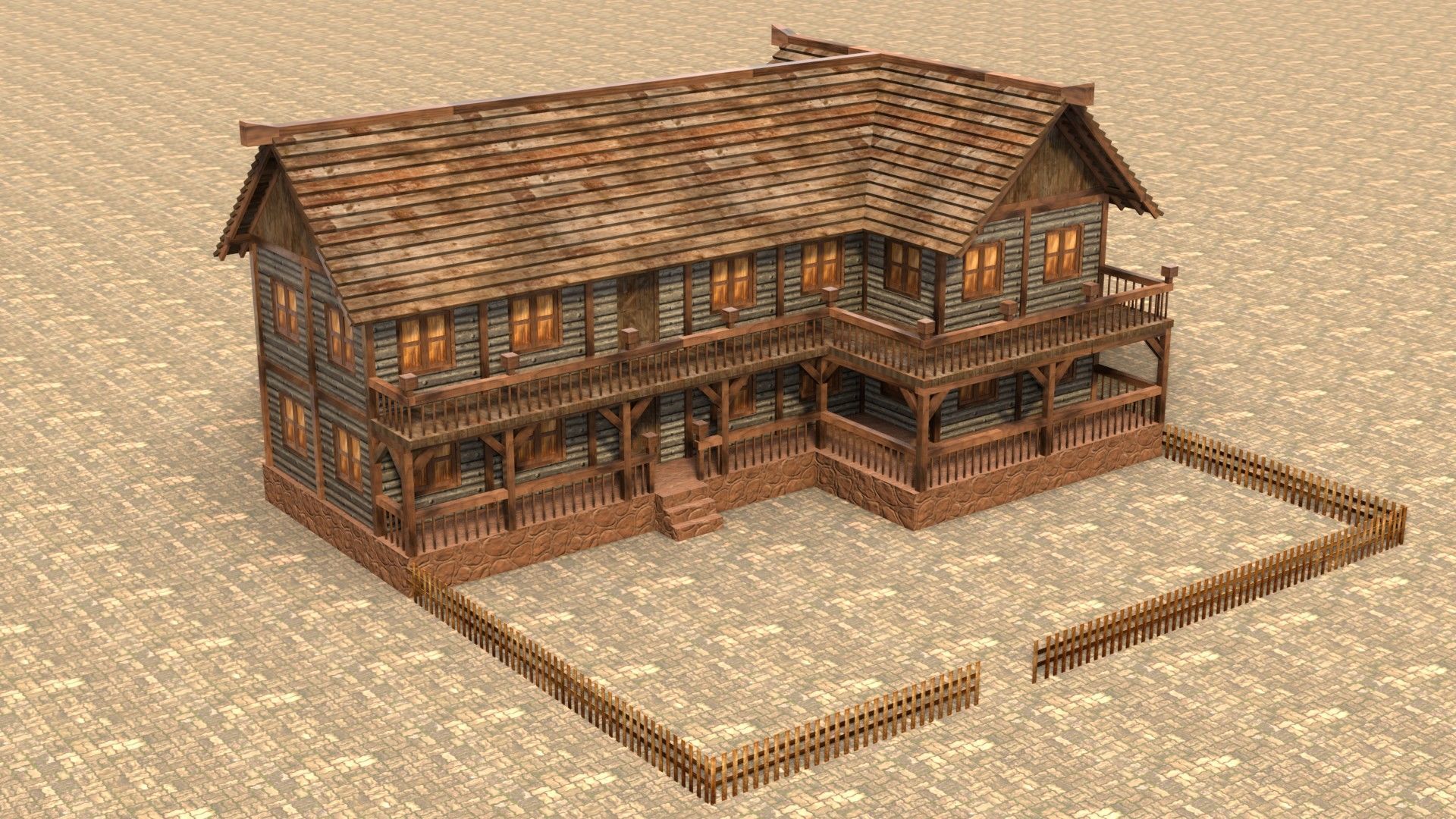 Low Poly Wooden Medieval Home 3D Model Low-poly 3D model_4