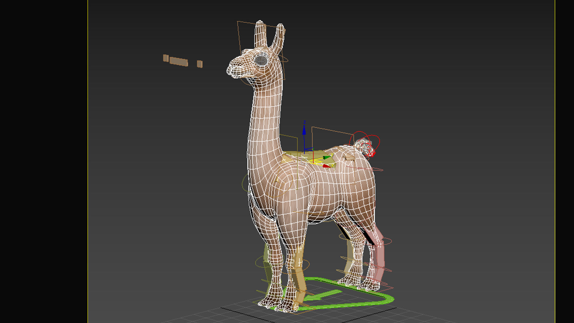 alpaca with rig  high-poly textured 3D model_8