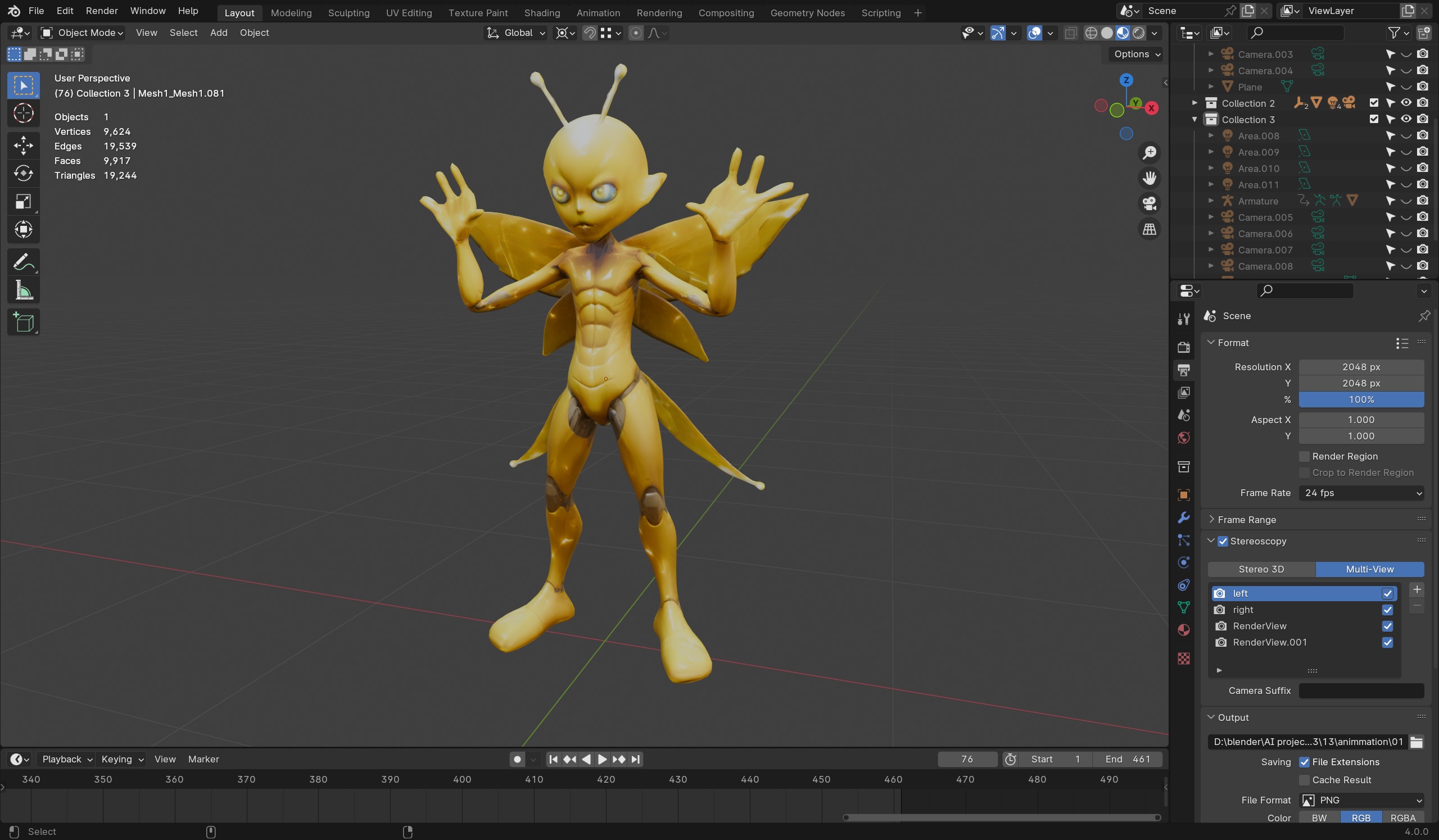 Lightning Sprit -3D Character for Games  Animations Low-poly 3D model_4