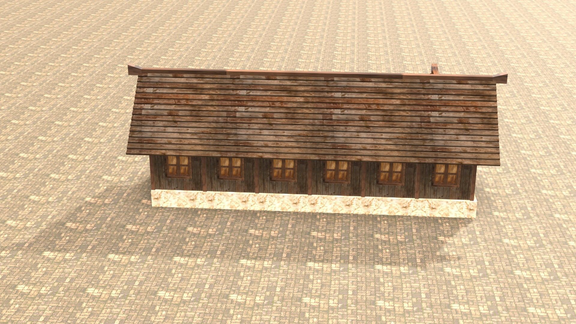 Modular medieval fantasy house Low-poly 3D model_15