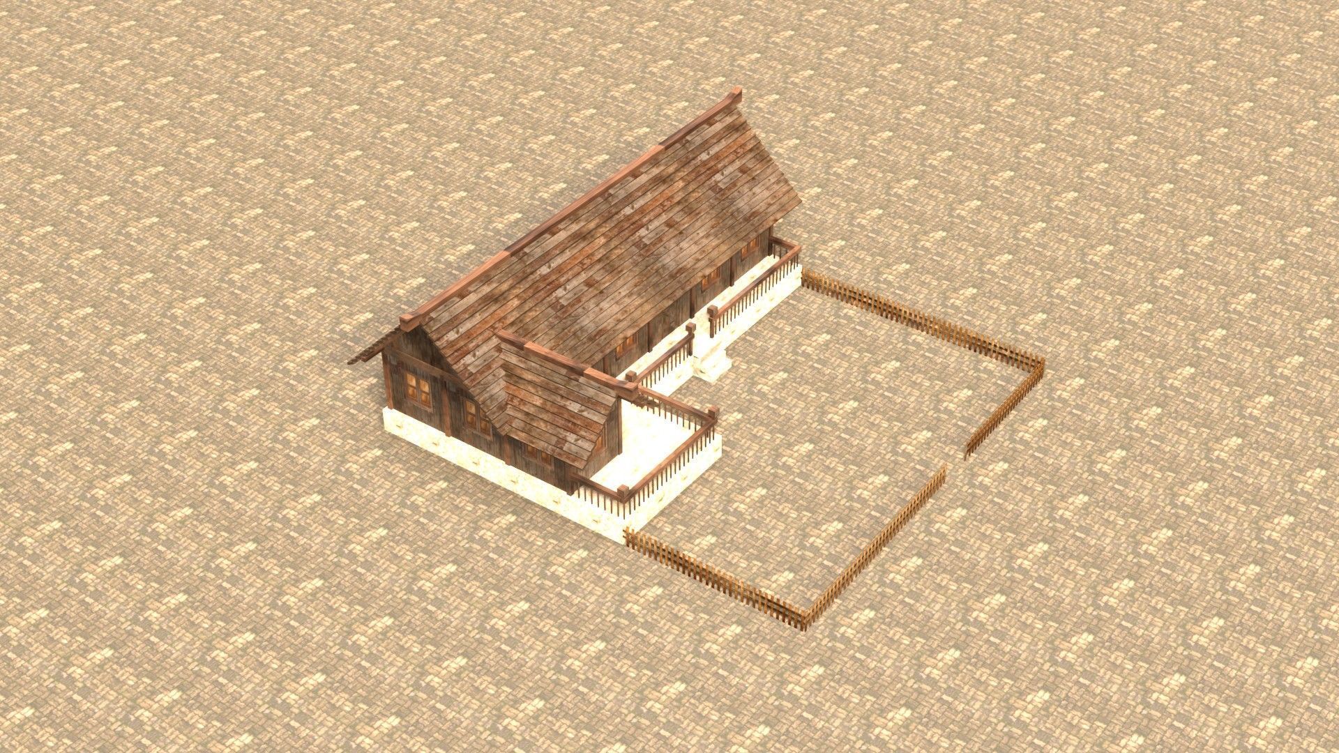 Modular medieval fantasy house Low-poly 3D model_18