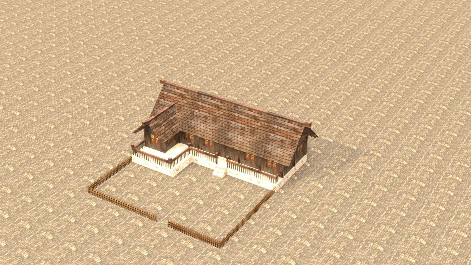 Modular medieval fantasy house Low-poly 3D model_13