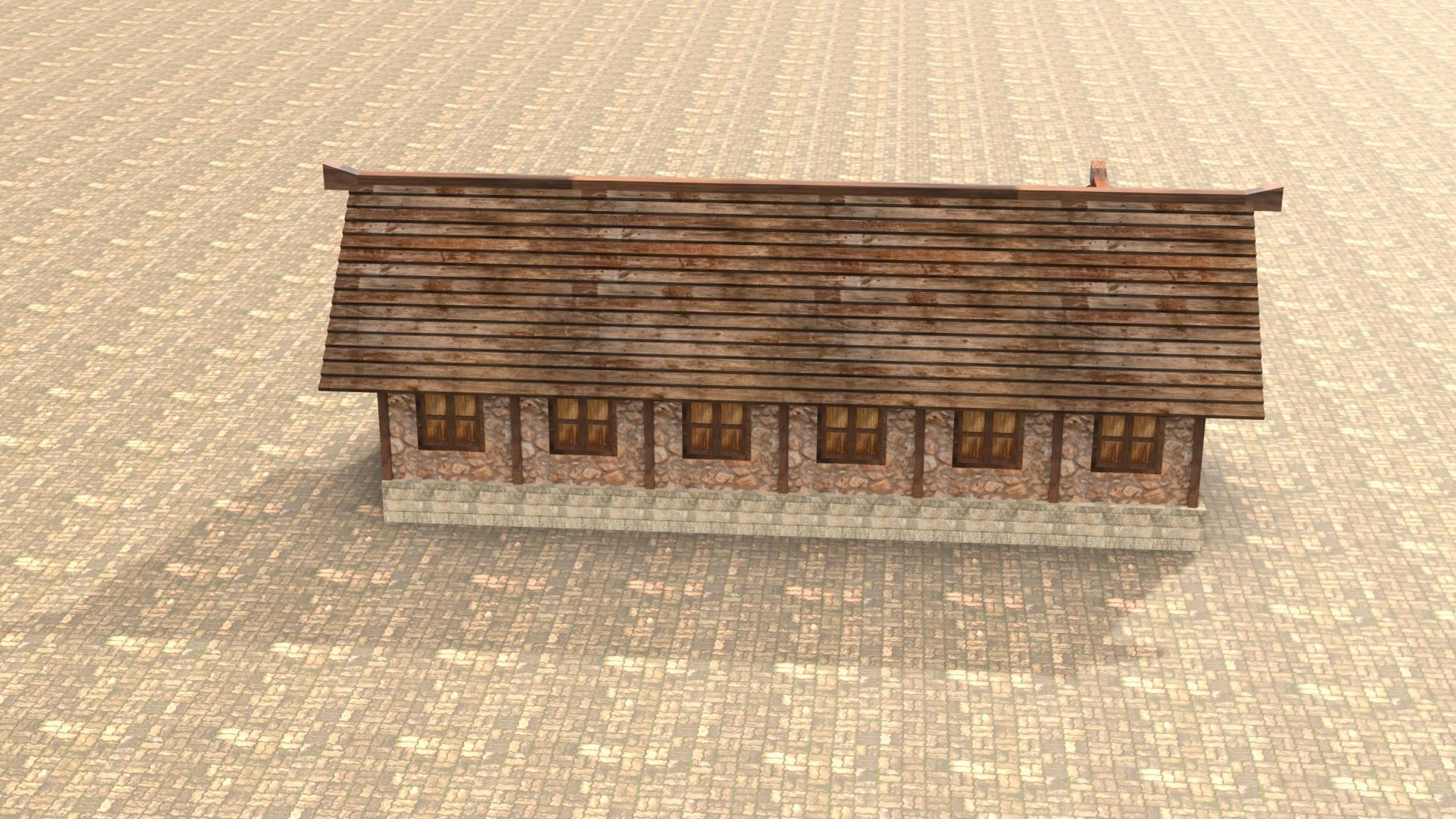 Modular fantasy medieval building Low-poly 3D model_15