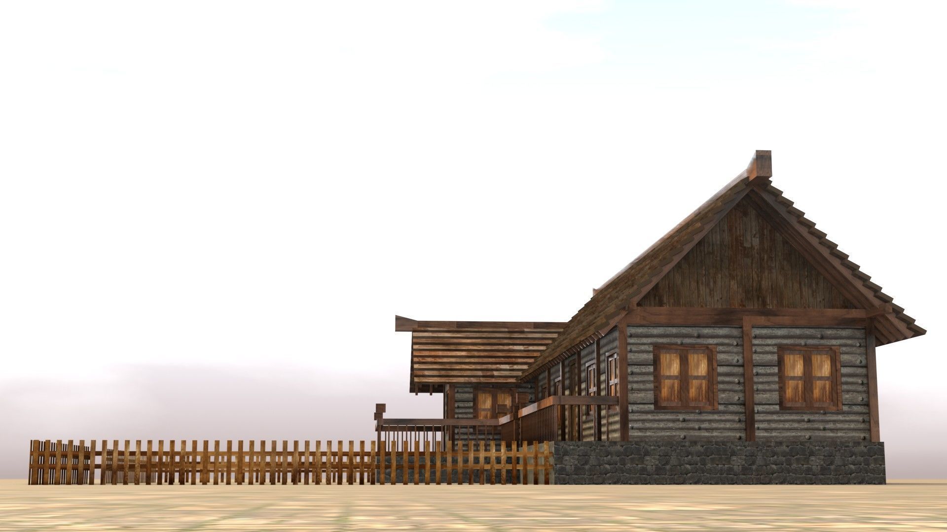 Medieval peasant cottage 3D model Low-poly 3D model_12