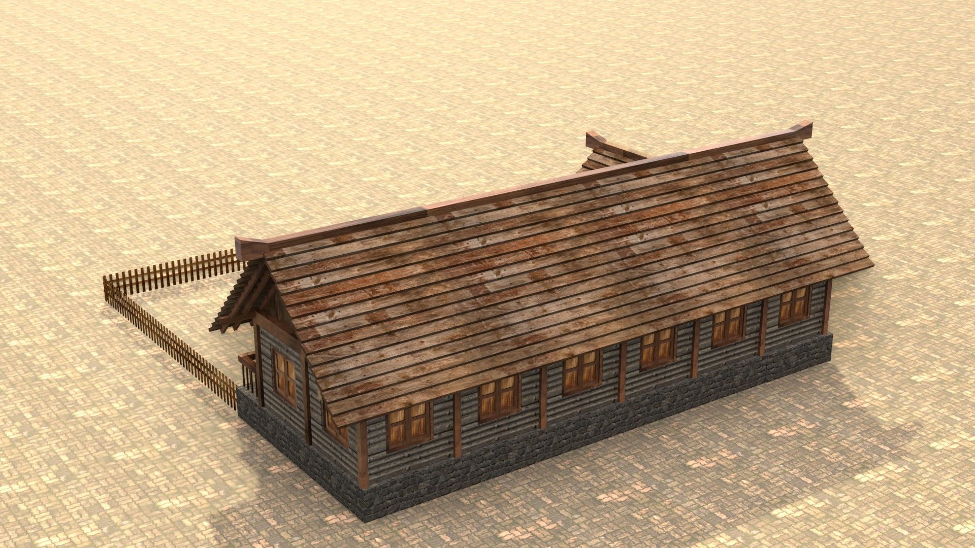 Medieval peasant cottage 3D model Low-poly 3D model_8
