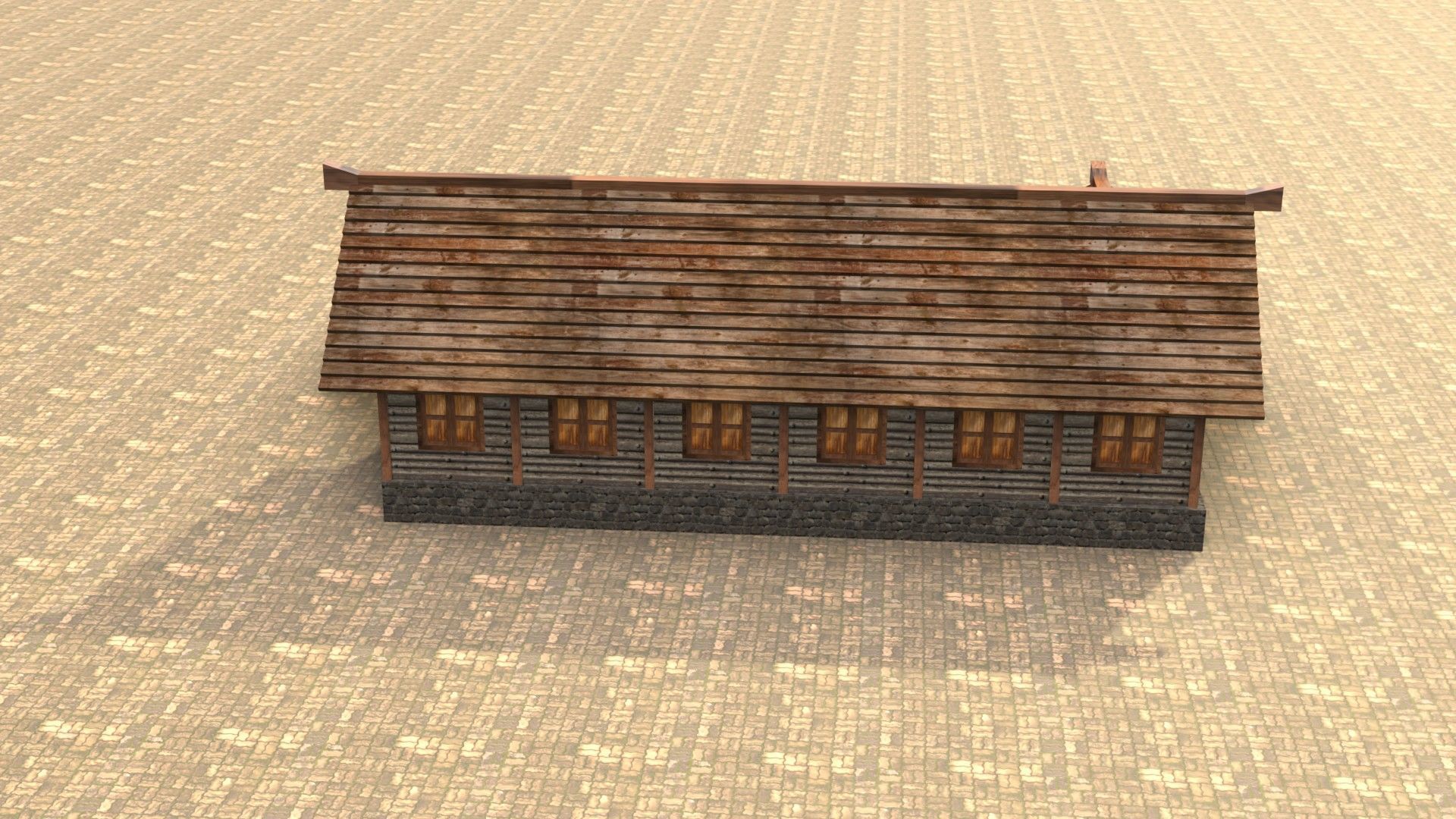 Medieval peasant cottage 3D model Low-poly 3D model_15