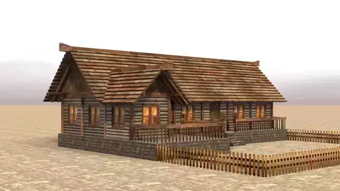 Medieval peasant cottage 3D model Low-poly 3D model