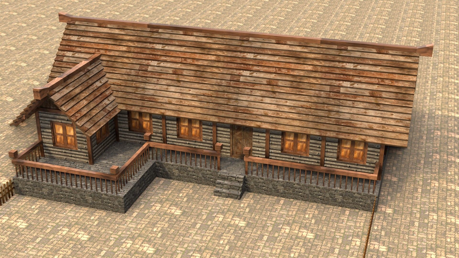 Medieval peasant cottage 3D model Low-poly 3D model_3