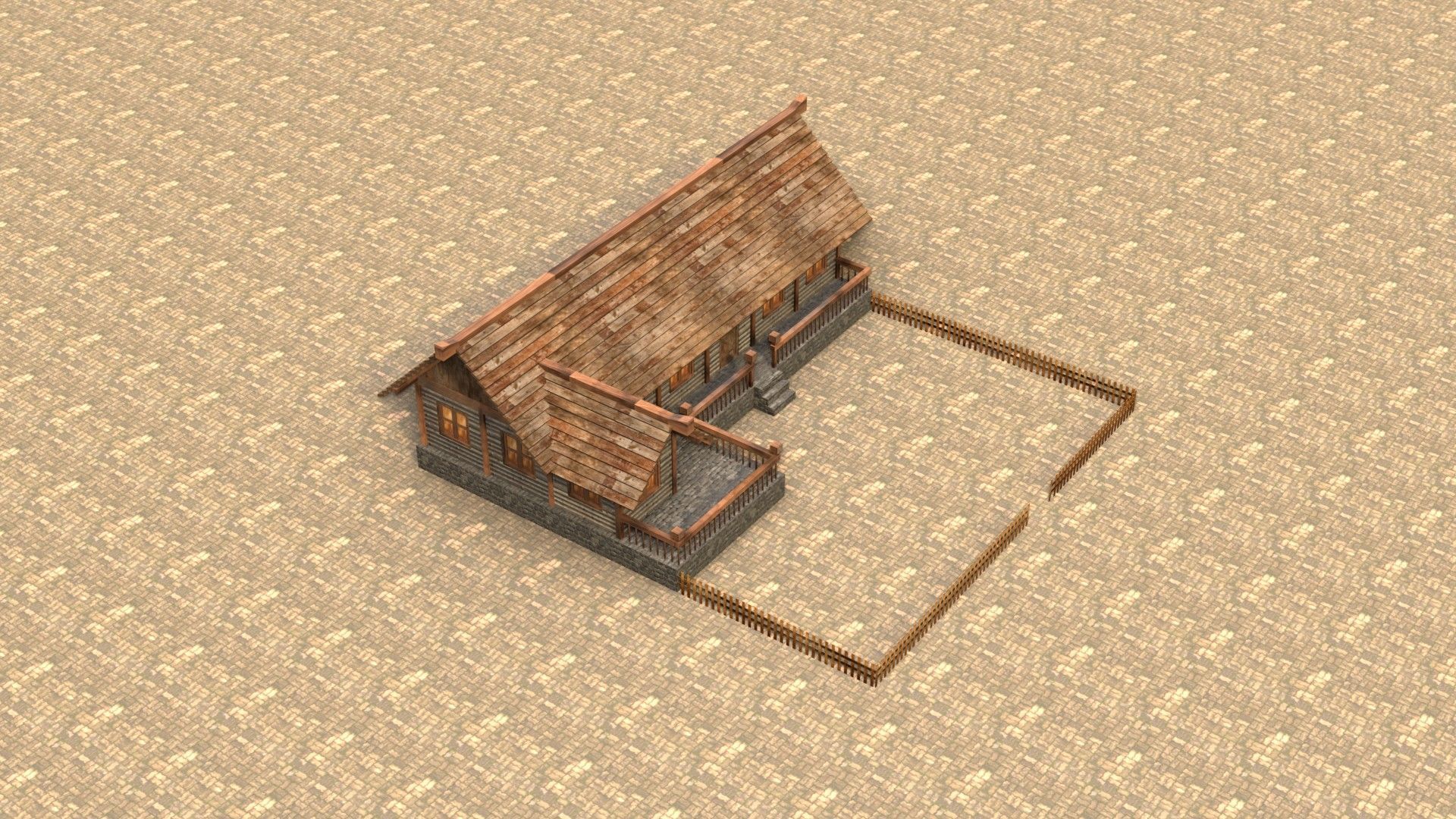 Medieval peasant cottage 3D model Low-poly 3D model_18