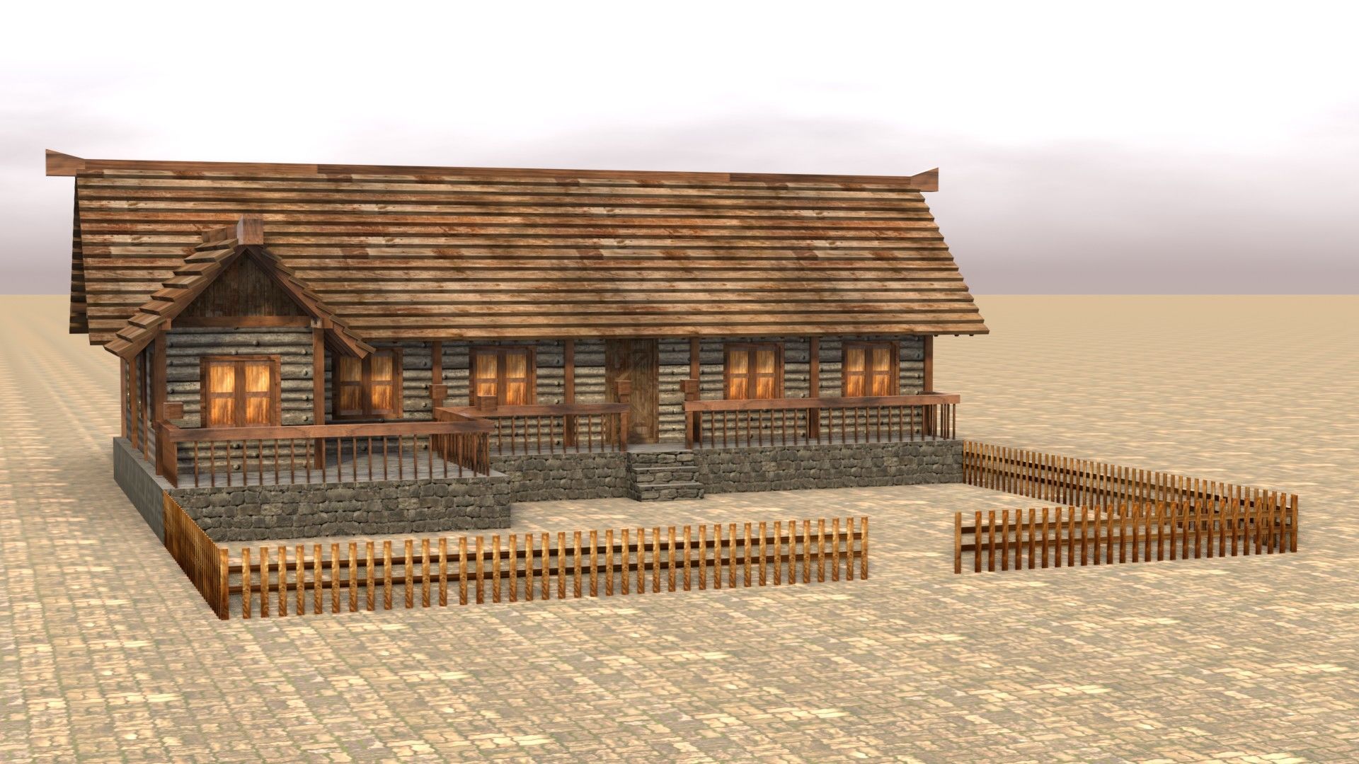 Medieval peasant cottage 3D model Low-poly 3D model_16