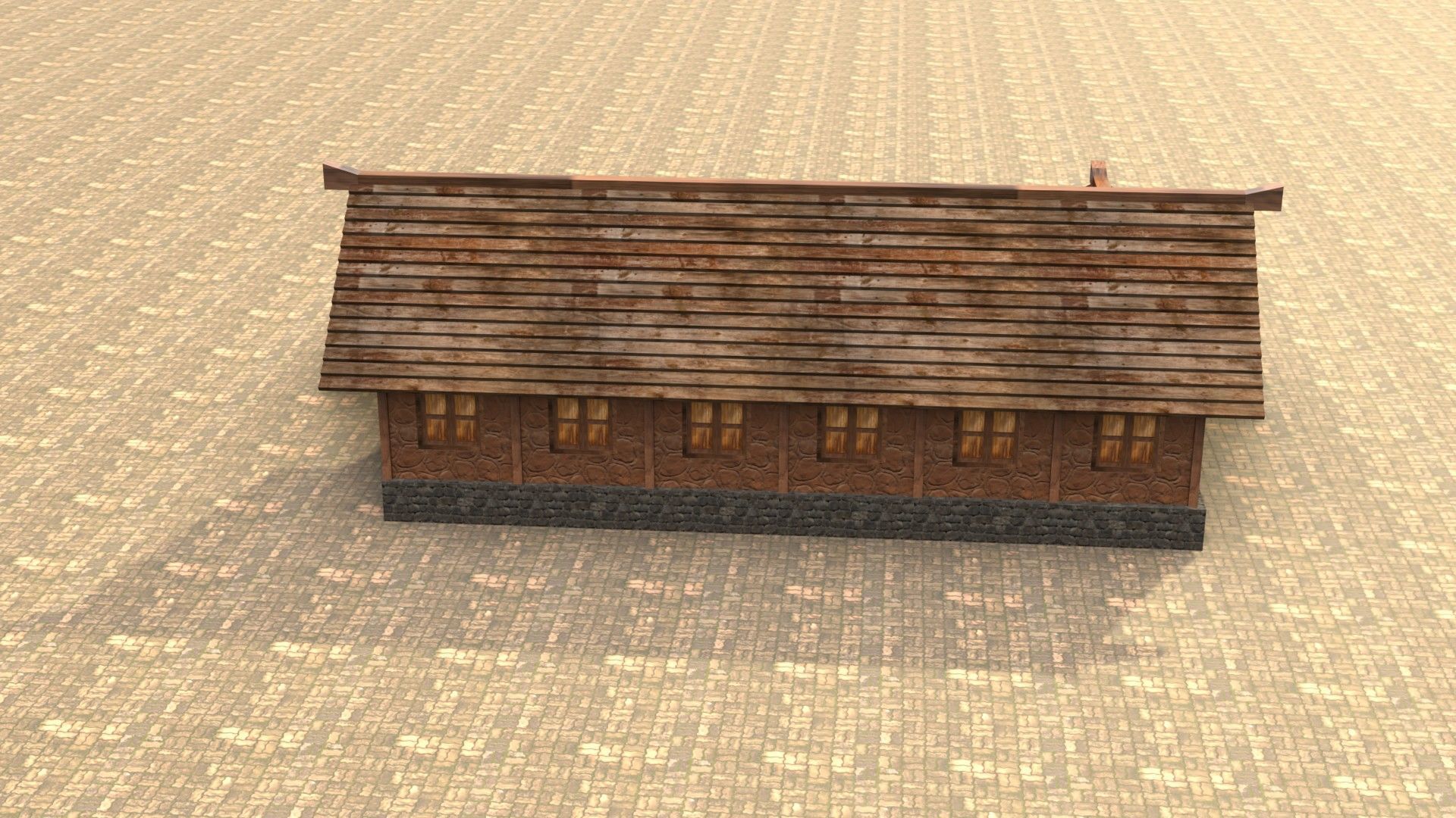 Low poly medieval wooden workshop Low-poly 3D model_15