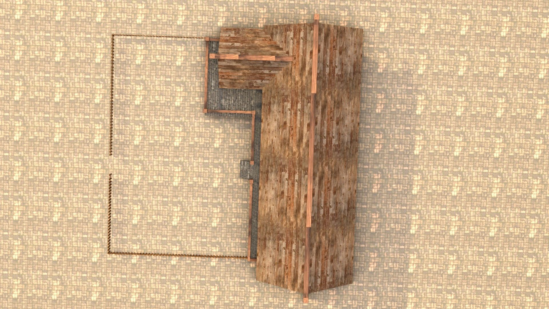 Low poly medieval wooden workshop Low-poly 3D model_14