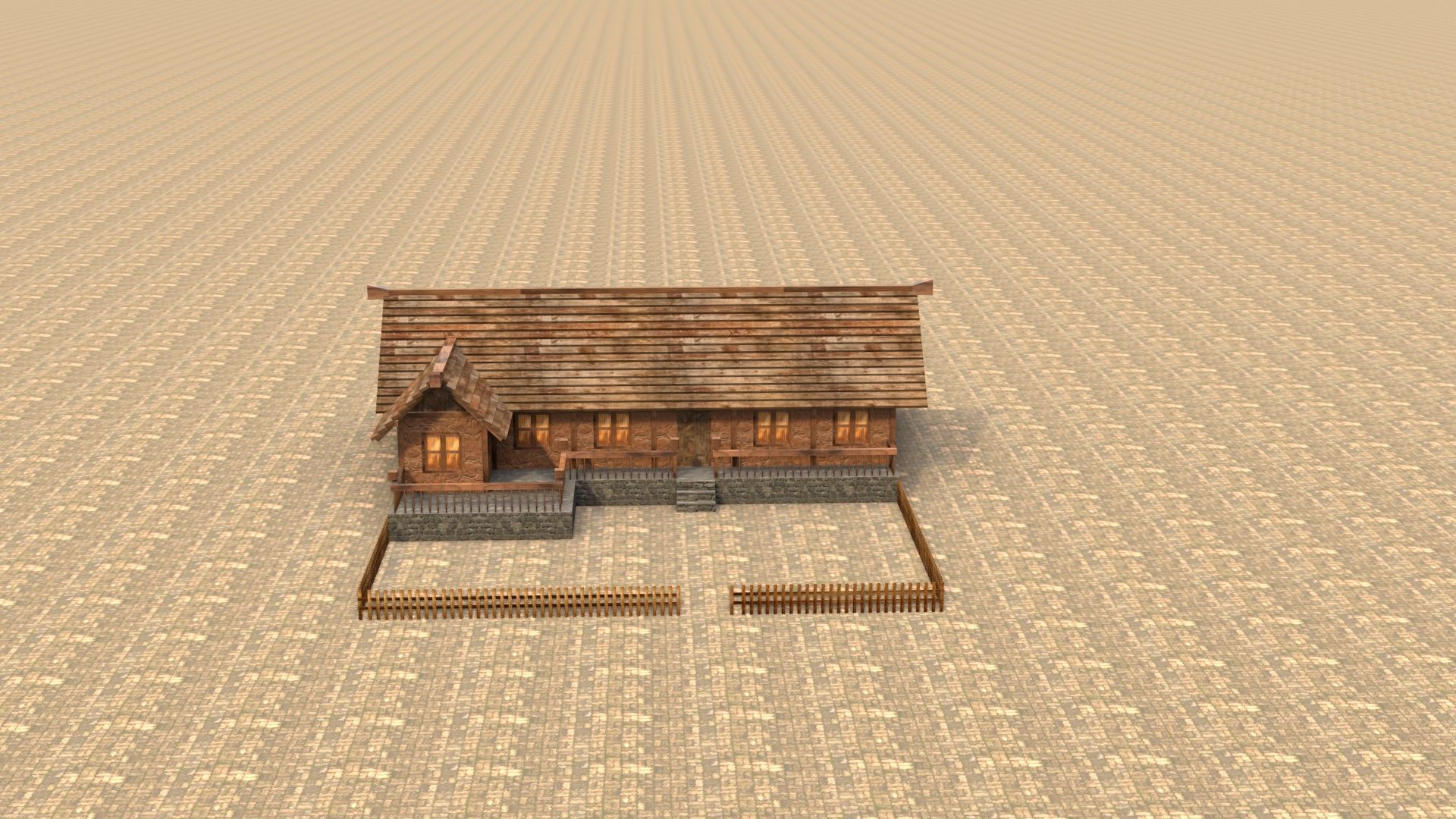 Low poly medieval wooden workshop Low-poly 3D model_17