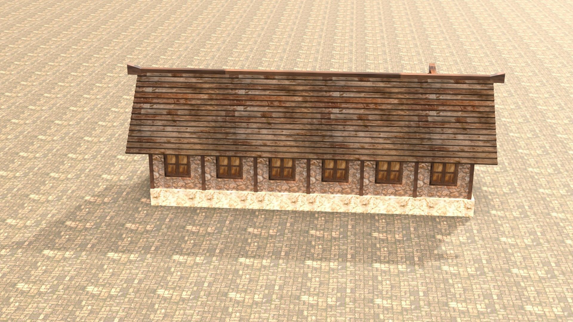 Low poly medieval mansion model Low-poly 3D model_15